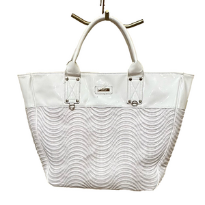 Versace Parfums Large White Tote Bag Beach Travel Shoulder Bag